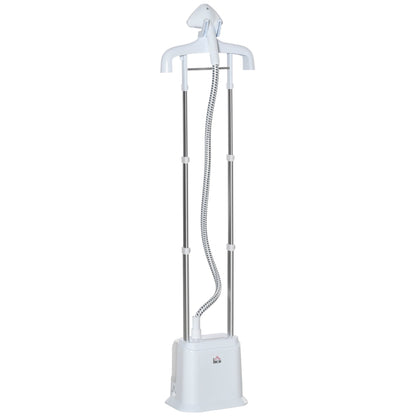 HOMCOM Upright Garment Clothes Steamer with 6 Steam Setting, 45s Fast Heat-up, 1.7L Water Tank and 35g/min steam flow, Wrinkle and Odour Remover Suitable for all Fabrics, 1960W, White