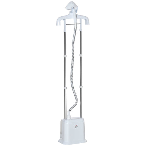 HOMCOM Upright Garment Clothes Steamer with 6 Steam Setting, 45s Fast Heat-up, 1.7L Water Tank and 35g/min steam flow, Wrinkle and Odour Remover Suitable for all Fabrics, 1960W, White