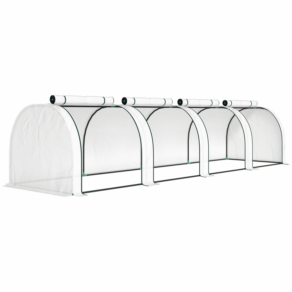 Outsunny 395  x 100 cm Low Tunnel Greenhouse - White