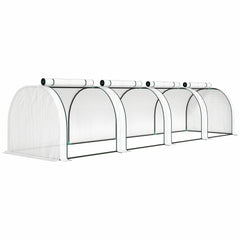 Outsunny 395  x 100 cm Low Tunnel Greenhouse - White