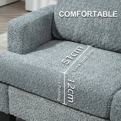 HOMCOM Two-Seater Chenille Sofa - Light Grey