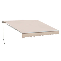 Outsunny Manual Retractable Awning, 3x2.5 m-Ivory White