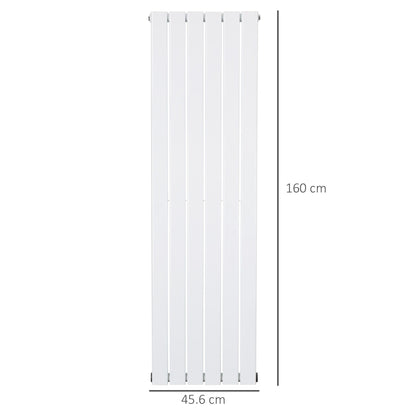 HOMCOM 460 x 1600 mm Double Panel Vertical Designer Radiator, Water-filled Heater for Home, Space Heater, Quick Warm up, Living room, Study, Apartments, White