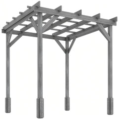 Outsunny 2 x 2m Wooden Pergola Kit, Decorative Garden Gazebo Shelter with Stable Structure for Climbing Vines, Flowers, Grey