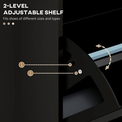 HOMCOM Three-Drawer Minimalistic Shoe Cabinet - Black