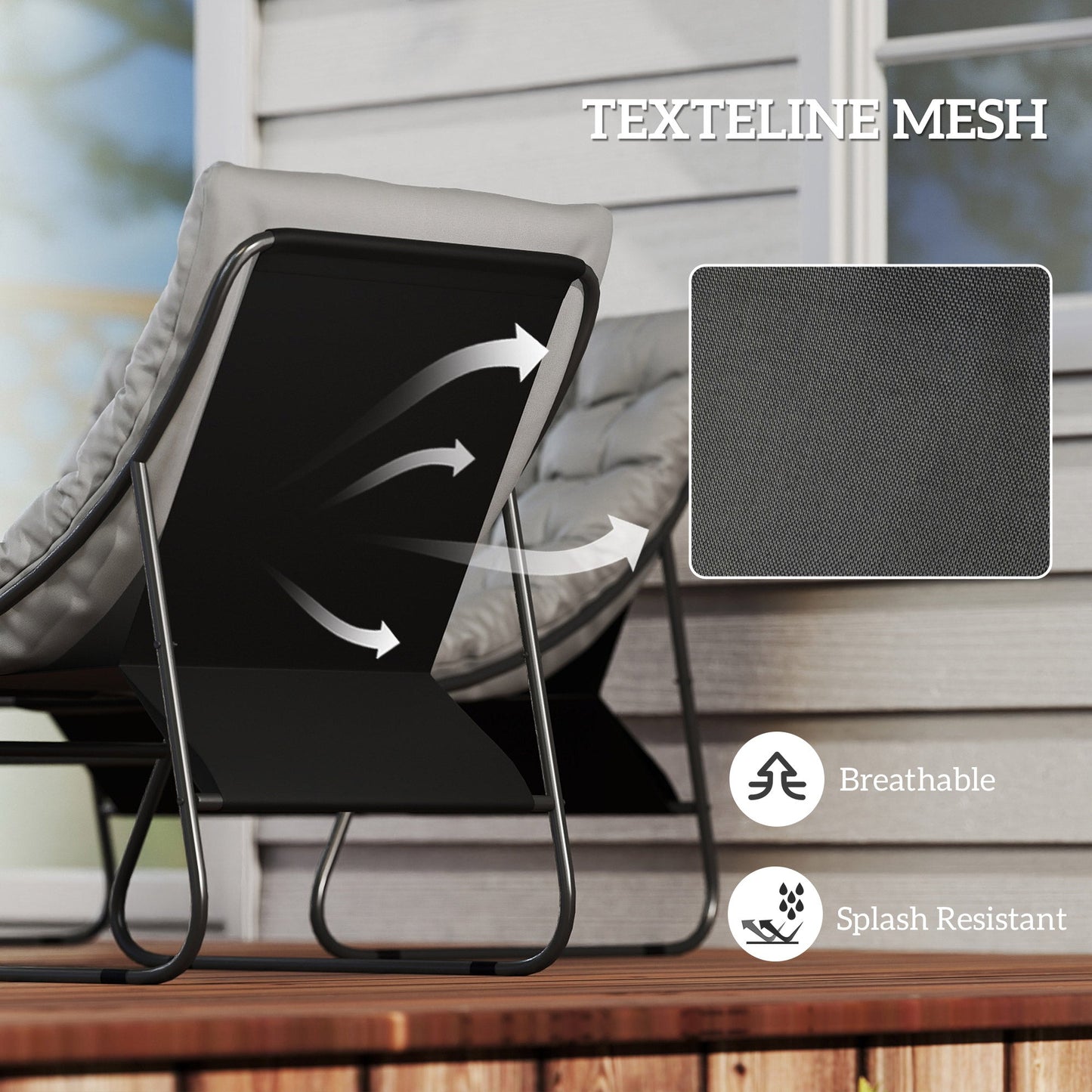 Outsunny Four-Piece Curved Seat Garden Sofa Set - Grey/Black