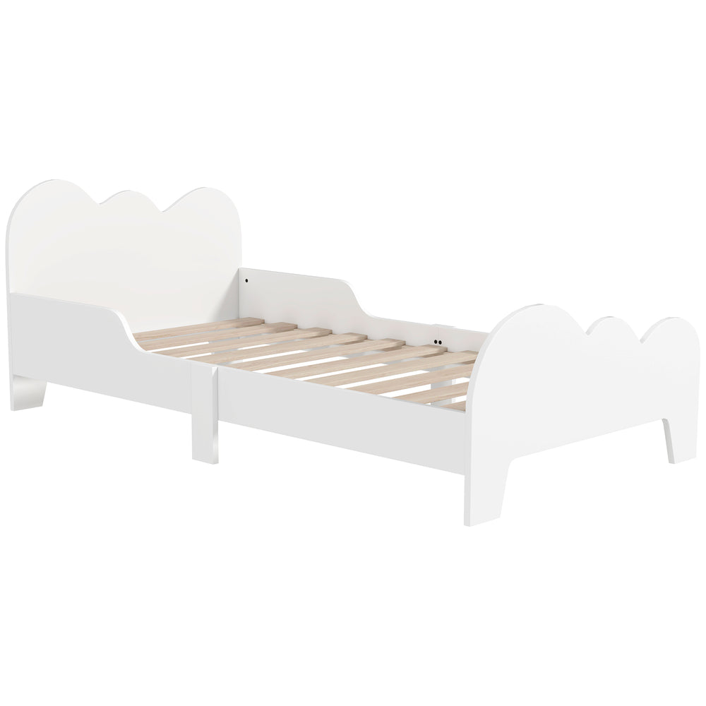 AIYAPLAY Cloud-Themed Toddler Bed Frame with Safety Rails, 143.5 x 74.5 x 56cm