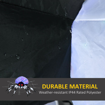 HOMCOM 5FT Long Halloween Inflatable Spider, Hanging Giant Spider with Colourful LED Light, Blow-Up Outdoor LED Garden Display for Lawn, Party