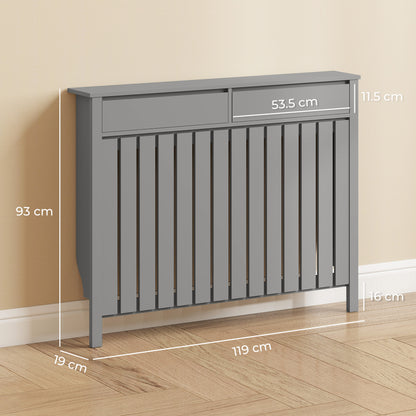 HOMCOM 93 x 119cm Modern Radiator Cover - Grey