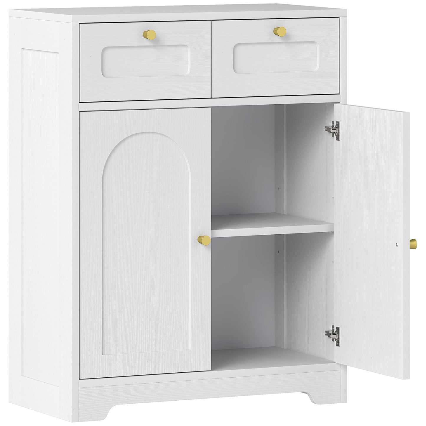 HOMCOM Bathroom Floor Cabinet with 2 Drawers - White
