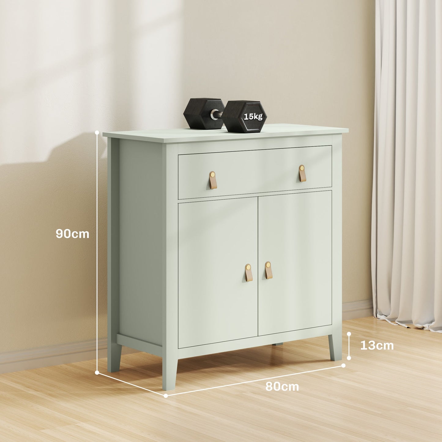 HOMCOM Farmhouse Style Sideboard - Light Green