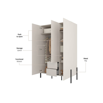 Yukon Hinged Door Wardrobe 139cm