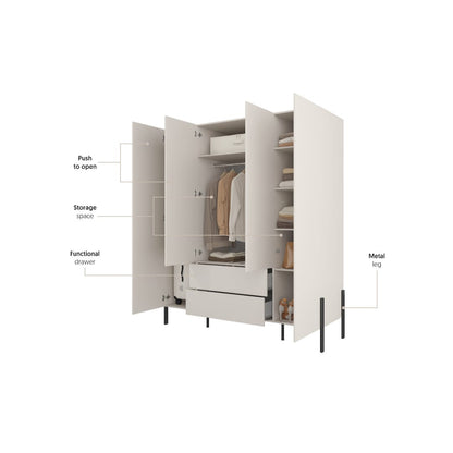 Yukon Hinged Door Wardrobe 180cm