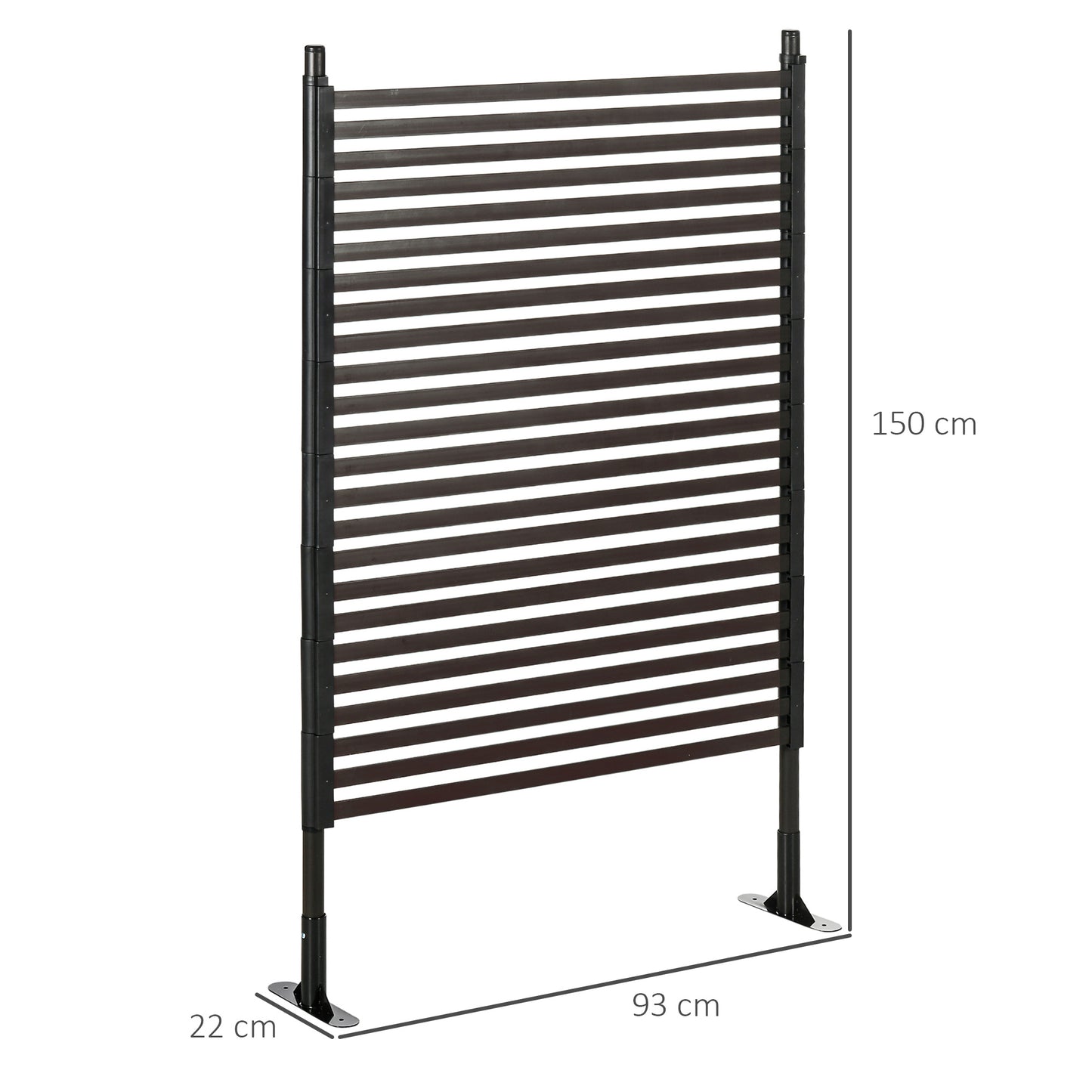 Outsunny Garden Fence with 2 Standing Ways for Hard & Soft Ground, Decorative Outdoor Divider, Animal Barrier Fence, Brown