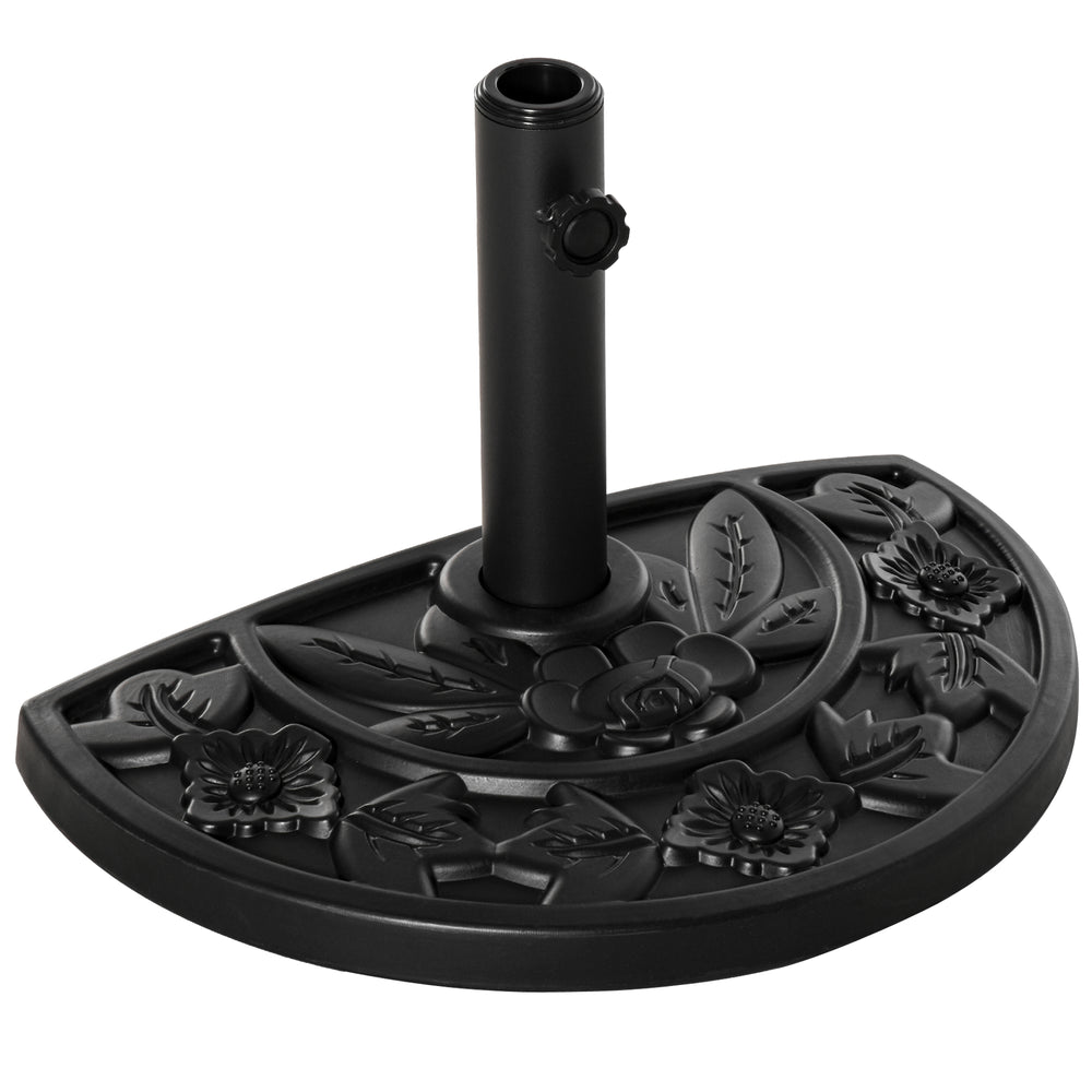 Outsunny 9kg Cement Concrete Half Round Parasol Base Umbrella Stand Garden Outdoor Accessories - Adjustable Coupler Suitable Umbrella Rod: Î¦3.5cm, Î¦3.8cm, Î¦4.8cm