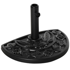 Outsunny 9kg Cement Concrete Half Round Parasol Base Umbrella Stand Garden Outdoor Accessories - Adjustable Coupler Suitable Umbrella Rod: Î¦3.5cm, Î¦3.8cm, Î¦4.8cm