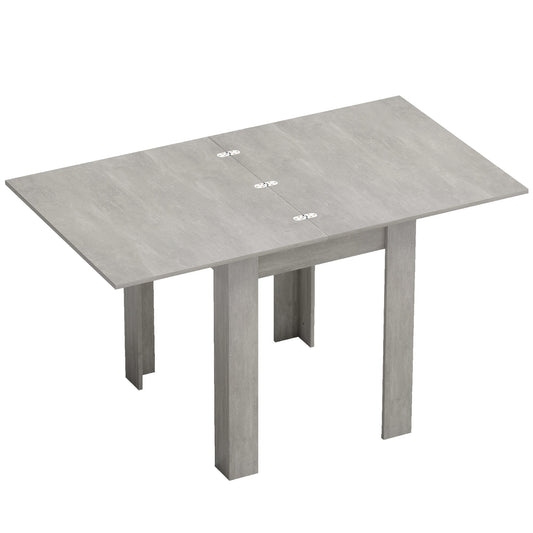 HOMCOM Folding Dining Table for 4-6, Rectangular Extendable Drop Leaf Table for Small Spaces, 140 x 80 x 77.5 cm, Grey