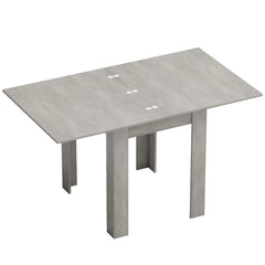 HOMCOM Folding Dining Table for 4-6, Rectangular Extendable Drop Leaf Table for Small Spaces, 140 x 80 x 77.5 cm, Grey