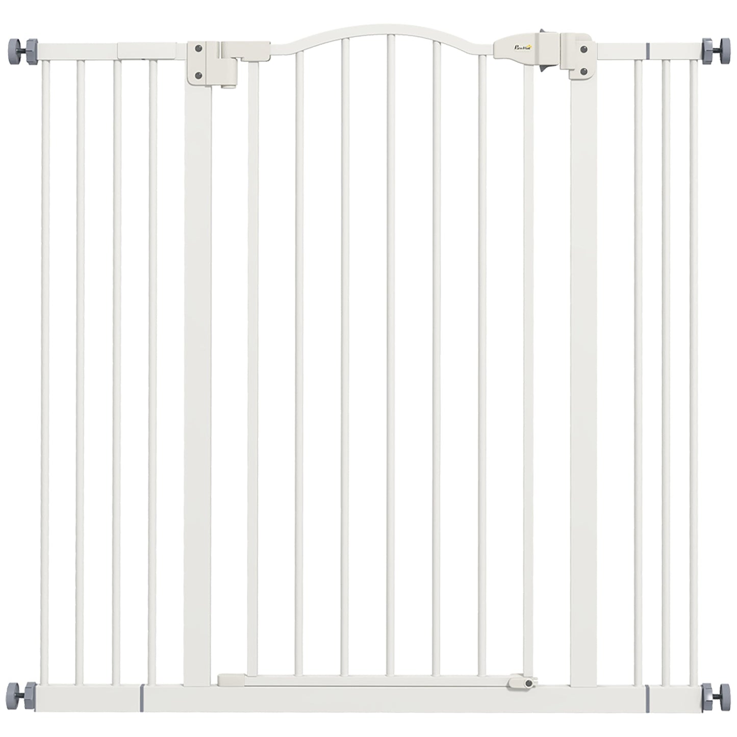 PawHut Pressure Fit Dog Stair Gate No Drilling Safety Gate Auto Close for Doorways, Hallways, 74-100cm Adjustable, 94cm Tall, White