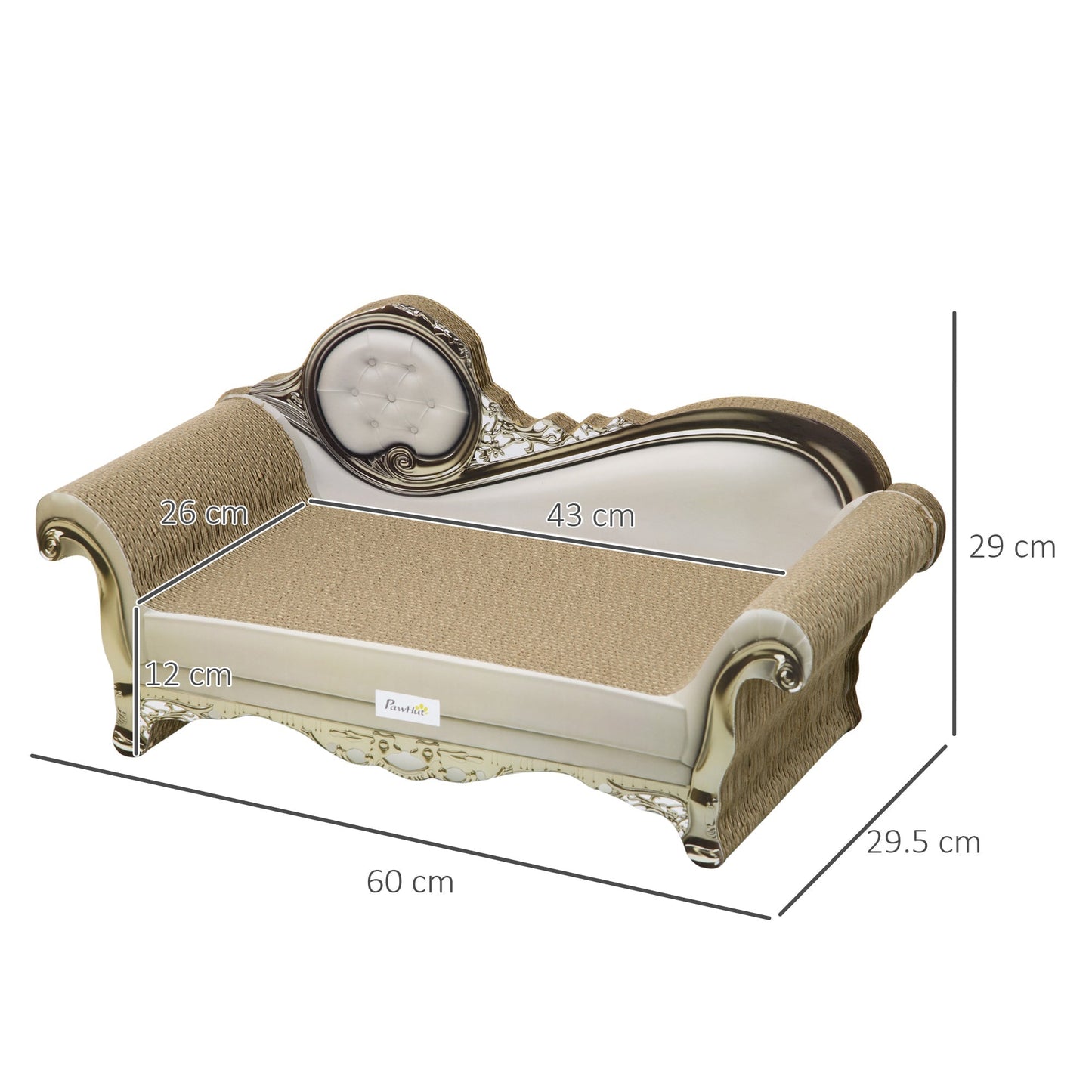 PawHut Cat Furniture, with Scratching Pad & Catnip - Brown