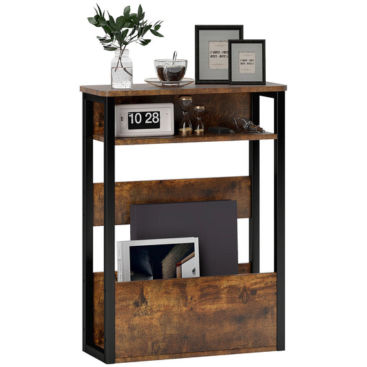 HOMCOM Industrial-Style Side Table - Black/Brown