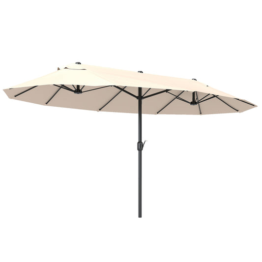Outsunny 4.6m Double Garden Parasol - Beige