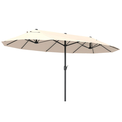 Outsunny 4.6m Double Garden Parasol - Beige