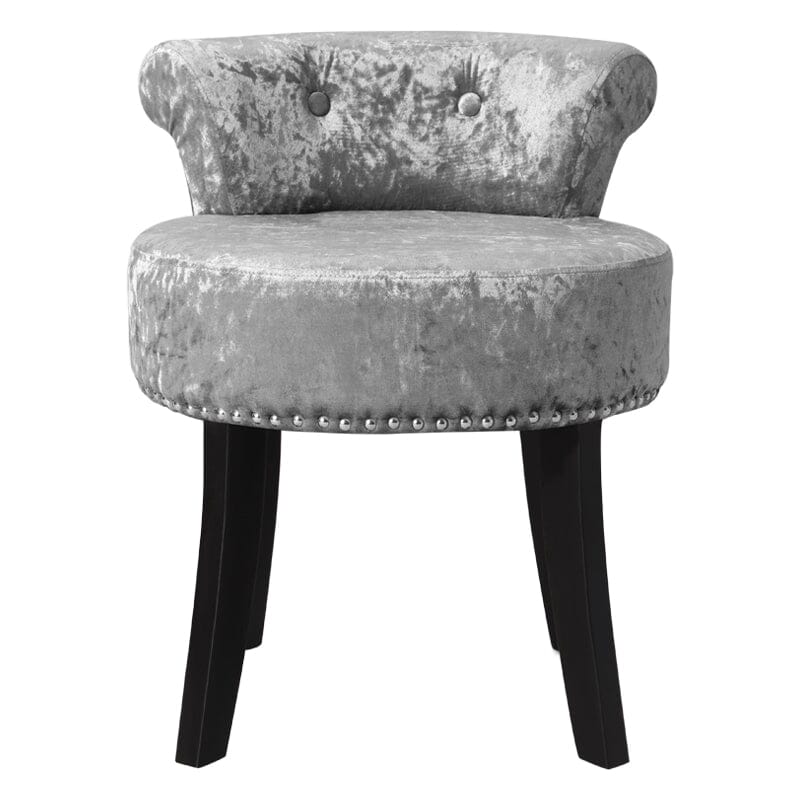 Velvet Upholstery Round Accent Chair Dressing Stool