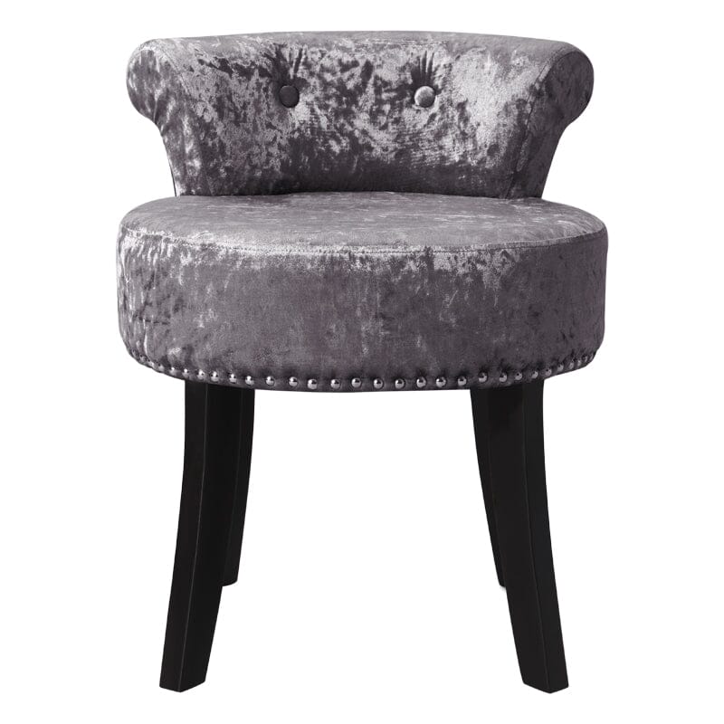 Velvet Upholstery Round Accent Chair Dressing Stool