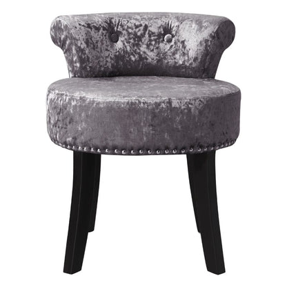 Velvet Upholstery Round Accent Chair Dressing Stool