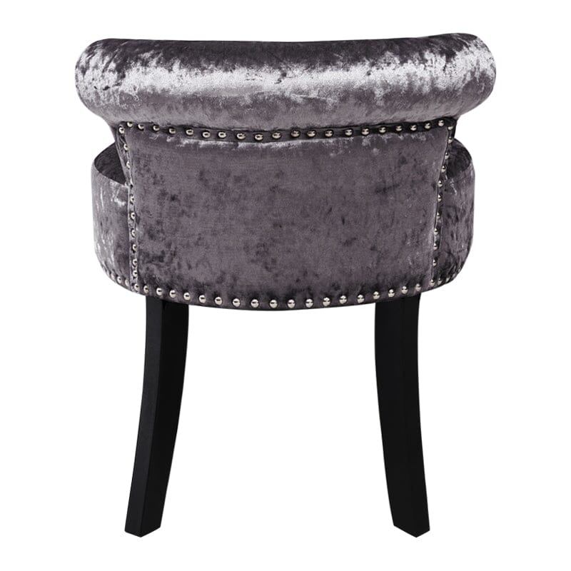 Velvet Upholstery Round Accent Chair Dressing Stool