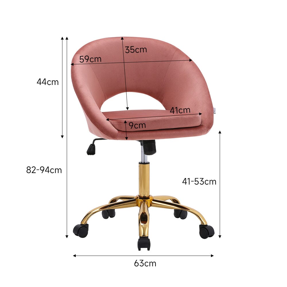 Velvet Swivel Office Chair Height Adjustable