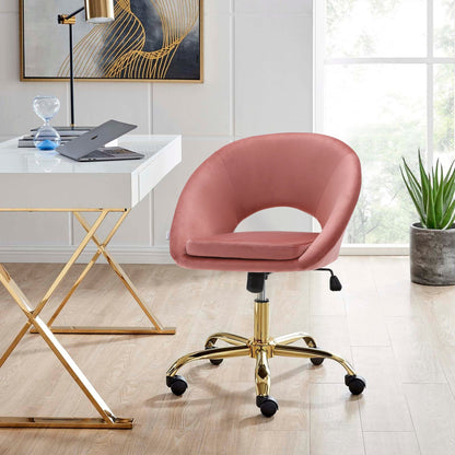 Velvet Swivel Office Chair Height Adjustable