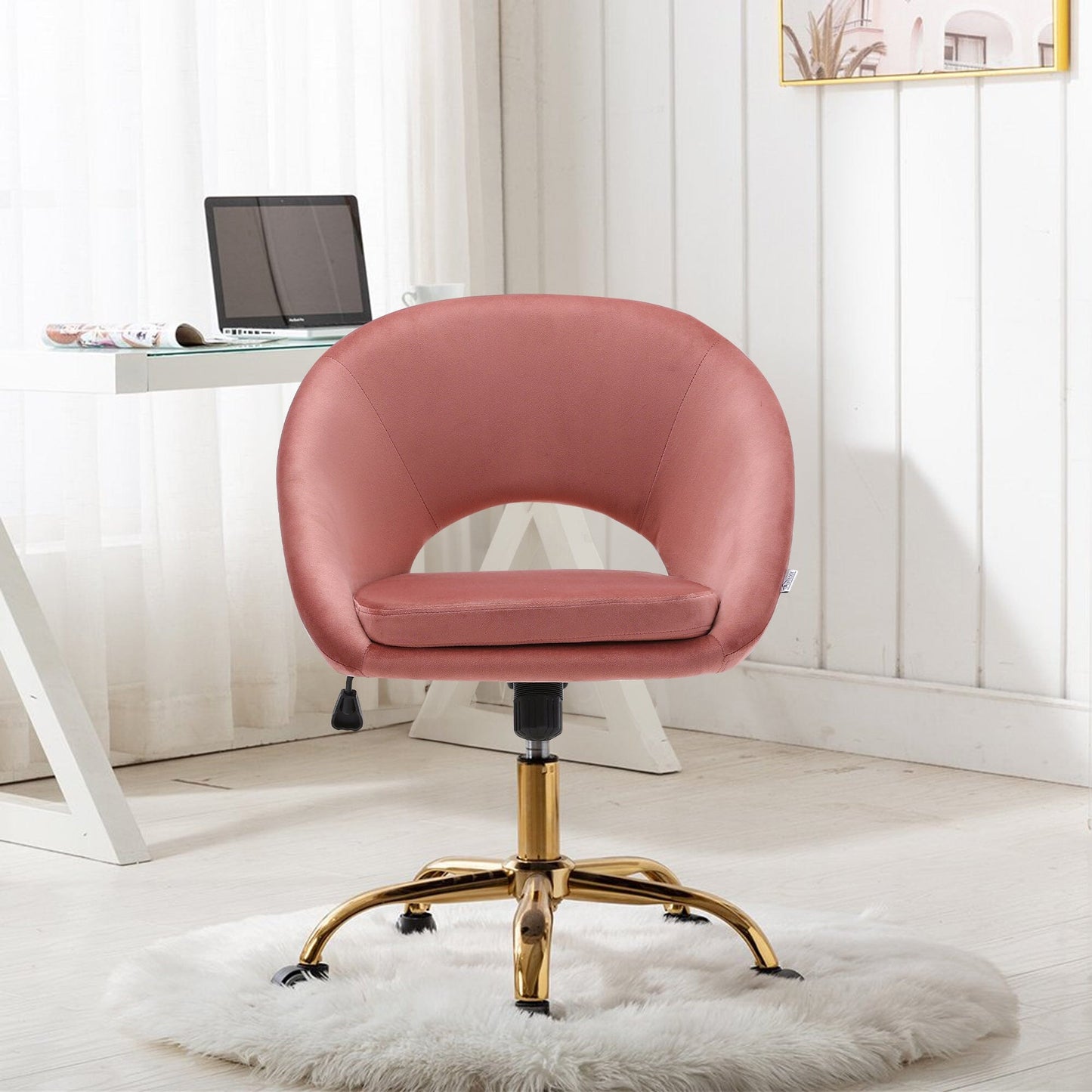 Velvet Swivel Office Chair Height Adjustable