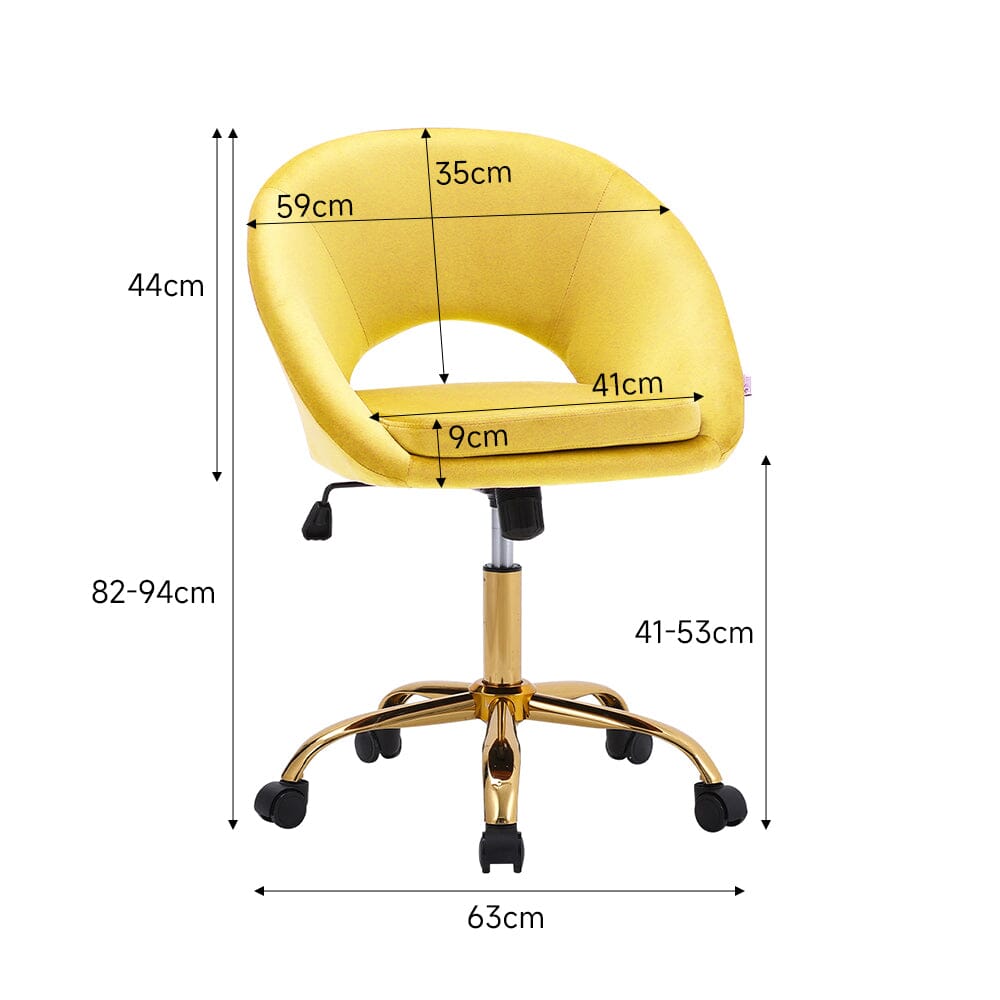 Velvet Swivel Office Chair Height Adjustable