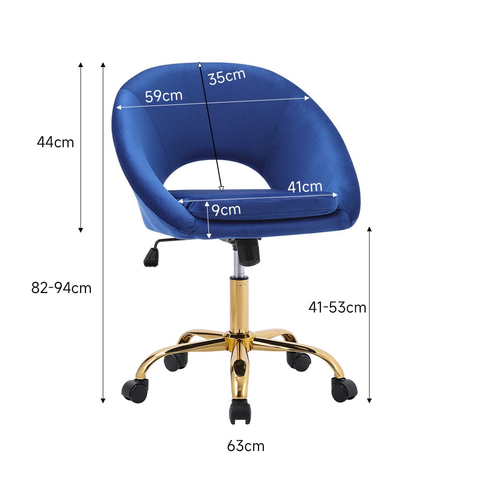 Velvet Swivel Office Chair Height Adjustable