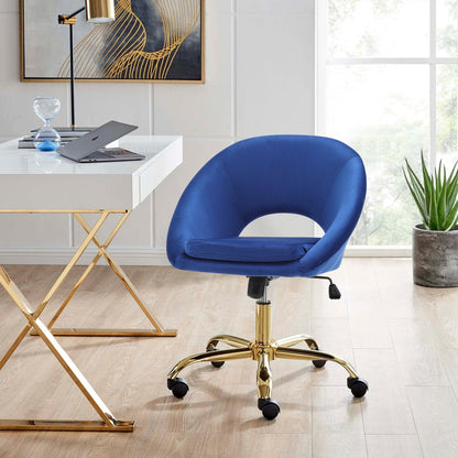 Velvet Swivel Office Chair Height Adjustable