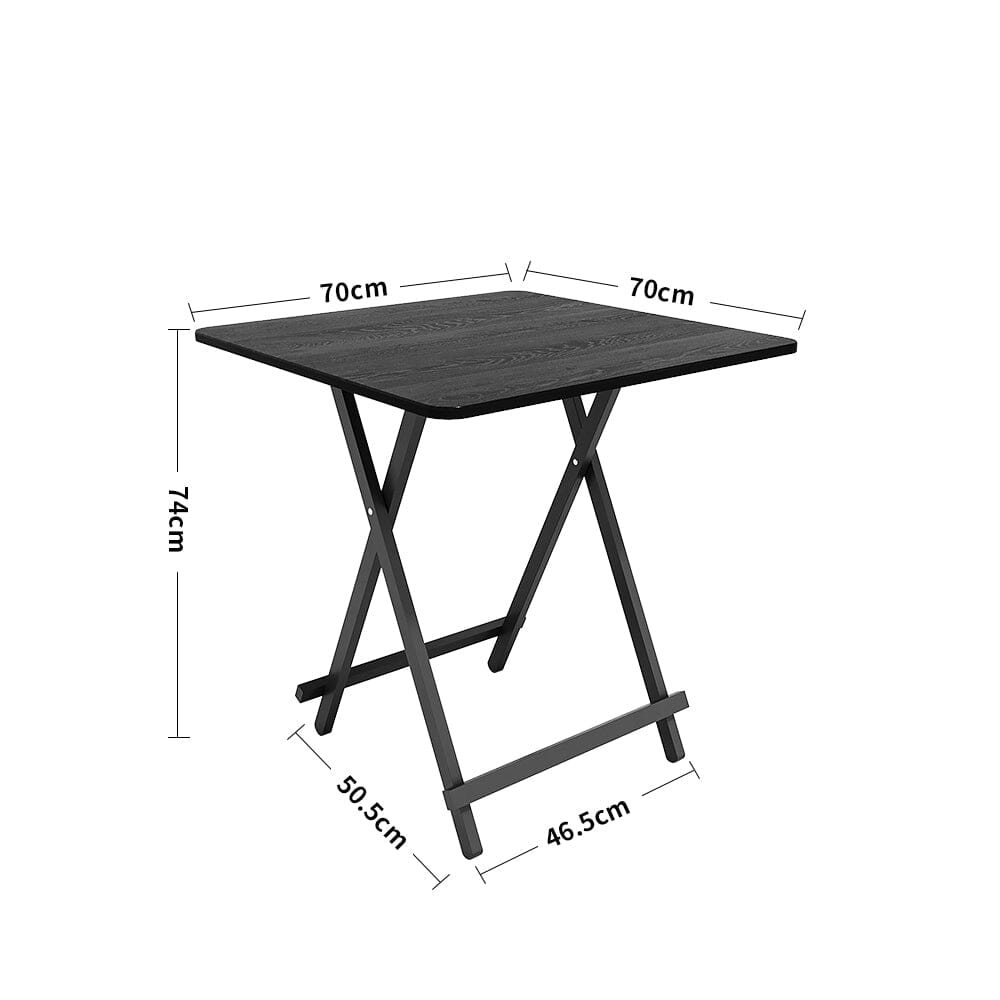 White Wooden Folding Dining Table with Metal Legs