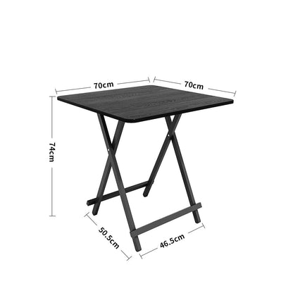 White Wooden Folding Dining Table with Metal Legs