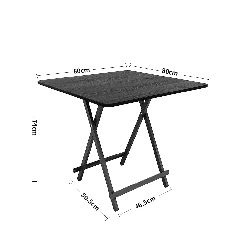 White Wooden Folding Dining Table with Metal Legs