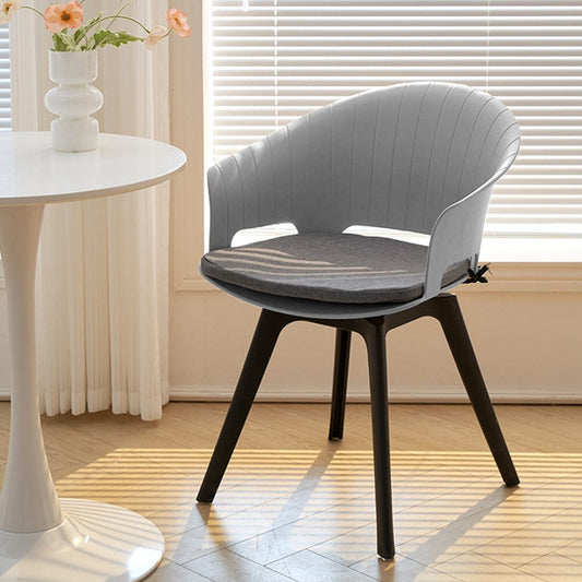 Versatile Gray Swivel Plastic Chairs, Set of Four, Durable and Lightweight