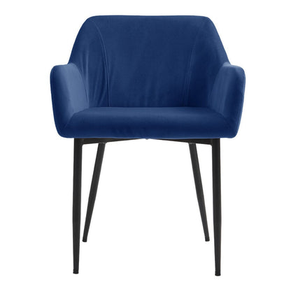 Upholstered Chair with Armrests and Metal Legs