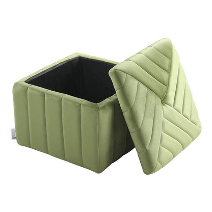 Upholstered Velvet Storage Ottoman Footstool