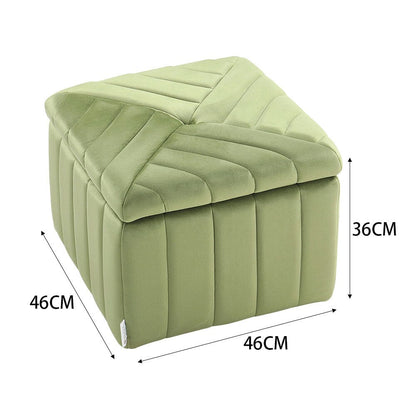 Upholstered Velvet Storage Ottoman Footstool