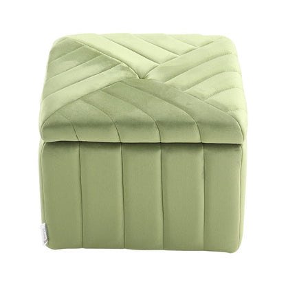 Upholstered Velvet Storage Ottoman Footstool