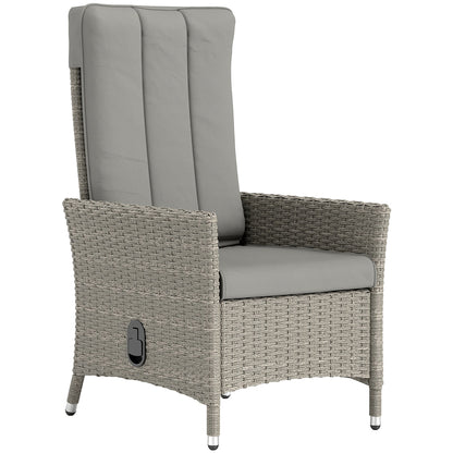 Outsunny 105√Ç¬∞-150 Reclining Rattan Chair - Grey