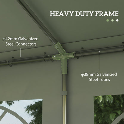 Outsunny 6m x 4m Heavy Duty Garden Gazebo for Parties, Wedding and Events, White