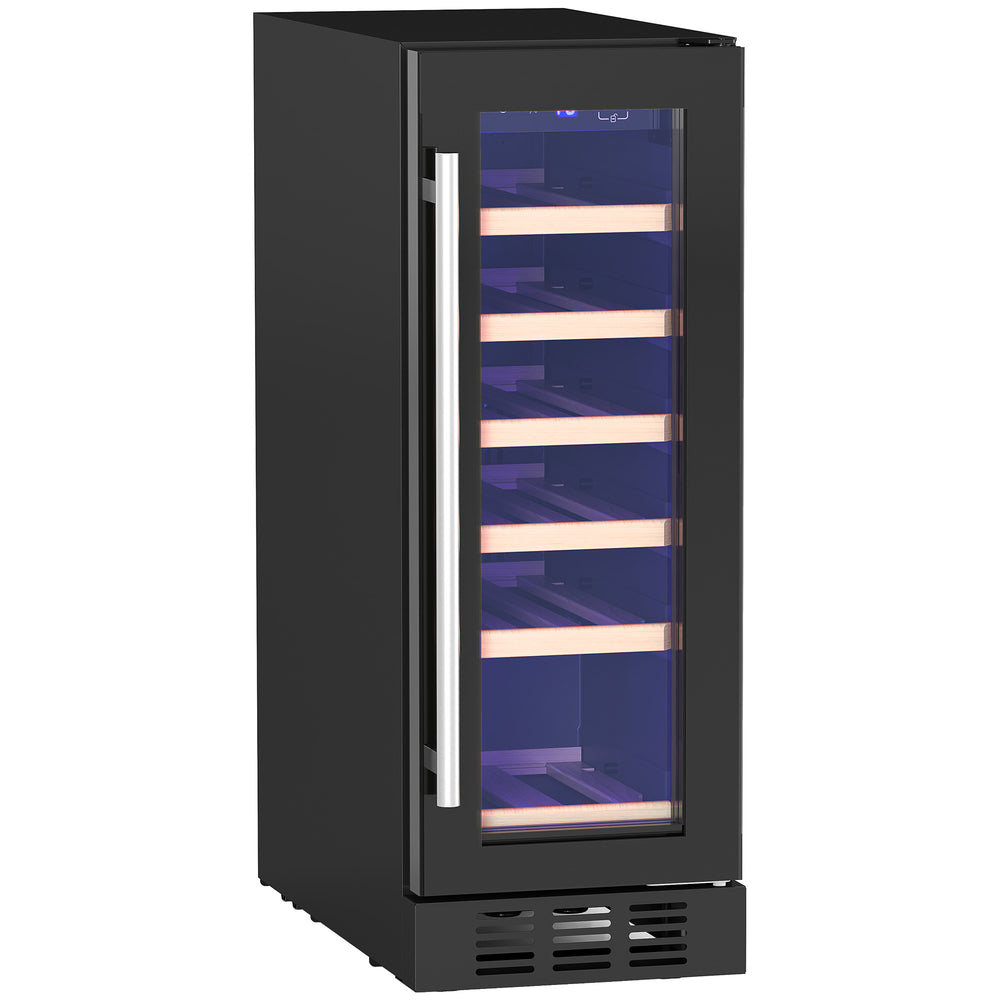 HOMCOM 19 Bottle 5-18â Wooden Rack Wine Fridge - Black