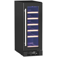 HOMCOM 19 Bottle 5-18â Wooden Rack Wine Fridge - Black