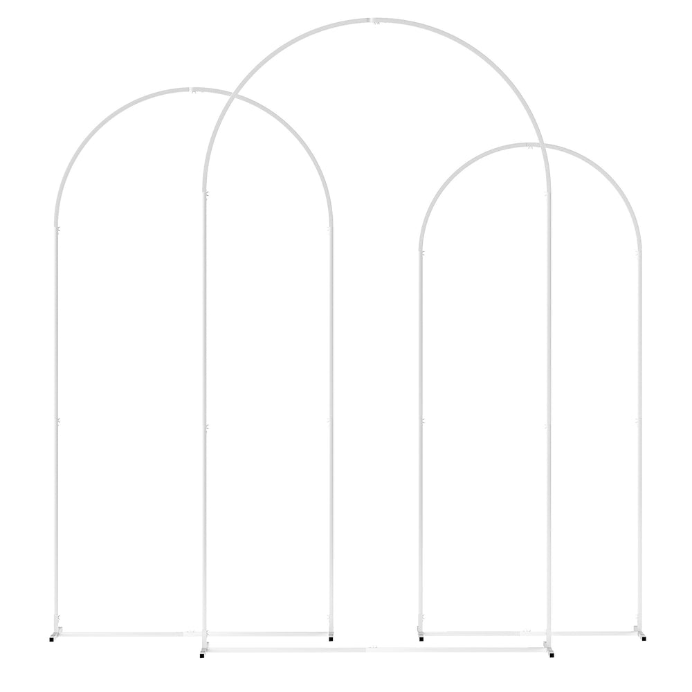 Outsunny Wedding Arch Frame Set, Metal Balloon Arch Stand Set, Balloon Arch Stand Set for Birthday Party, 2.2, 2, 1.8 m White